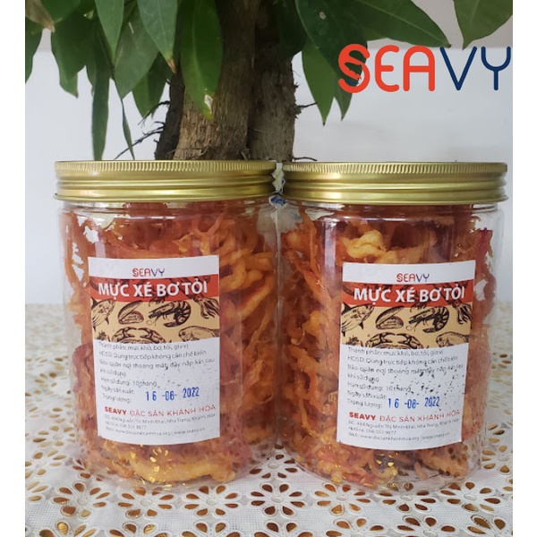 🦑🌶️ Mực xé sợi bơ tỏi cay thơm, Đặc sản Nha Trang, hộp 200 gram - Seavy 🦑🌶️