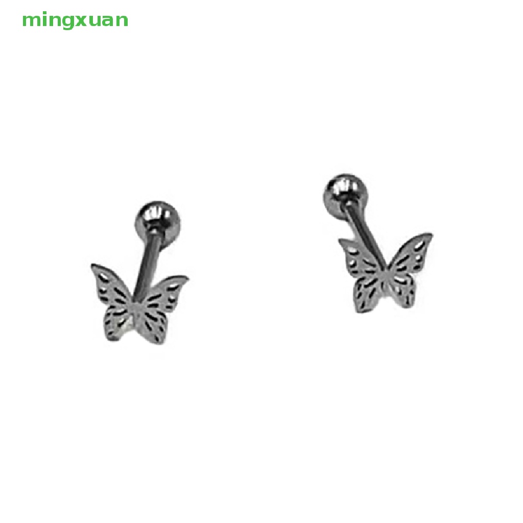 1 Khuyên Lưỡi Bằng Thép Titan 316L Hình Bướm Phong Cách Punk