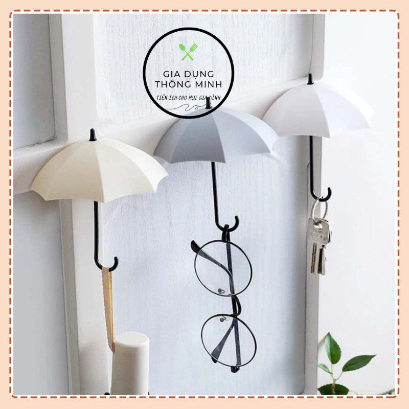 Móc treo dán tường hình chiếc ô, Móc treo decor trang trí nhà cửa quán cafe