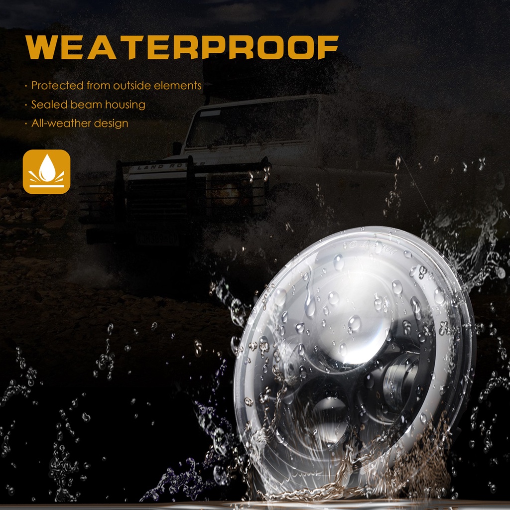 Đèn pha LED hình tròn 7 inch thay thế cho xe Jeep Wrangler JK LJ TJ CJ
