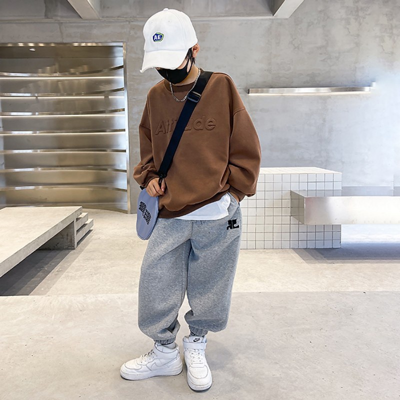 YAOEENH Bộ Đồ Thể Thao Áo Khoác Phối Quần Dài 120-170cm Thời Trang Mùa Thu Cho Bé Trai