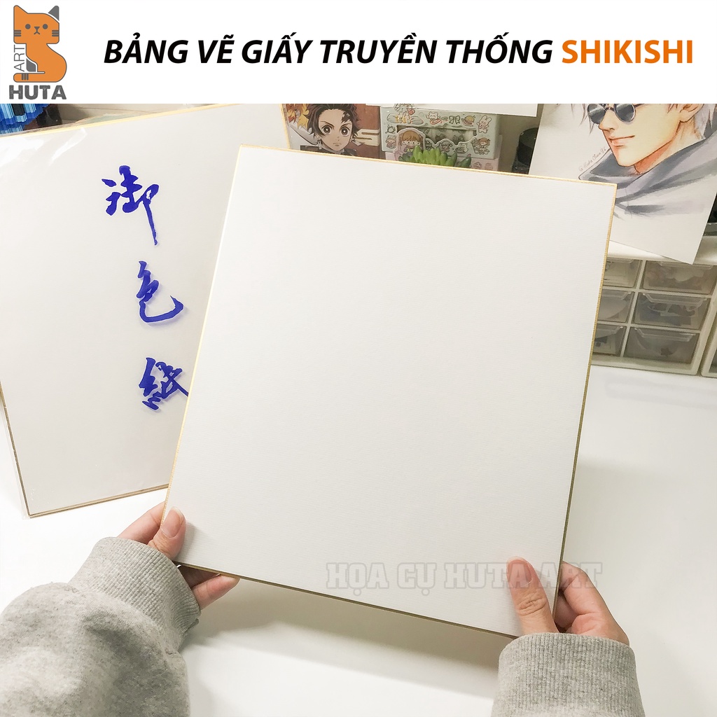 Bảng vẽ giấy Shikishi viền mạ vàng cao cấp Nhật Bản