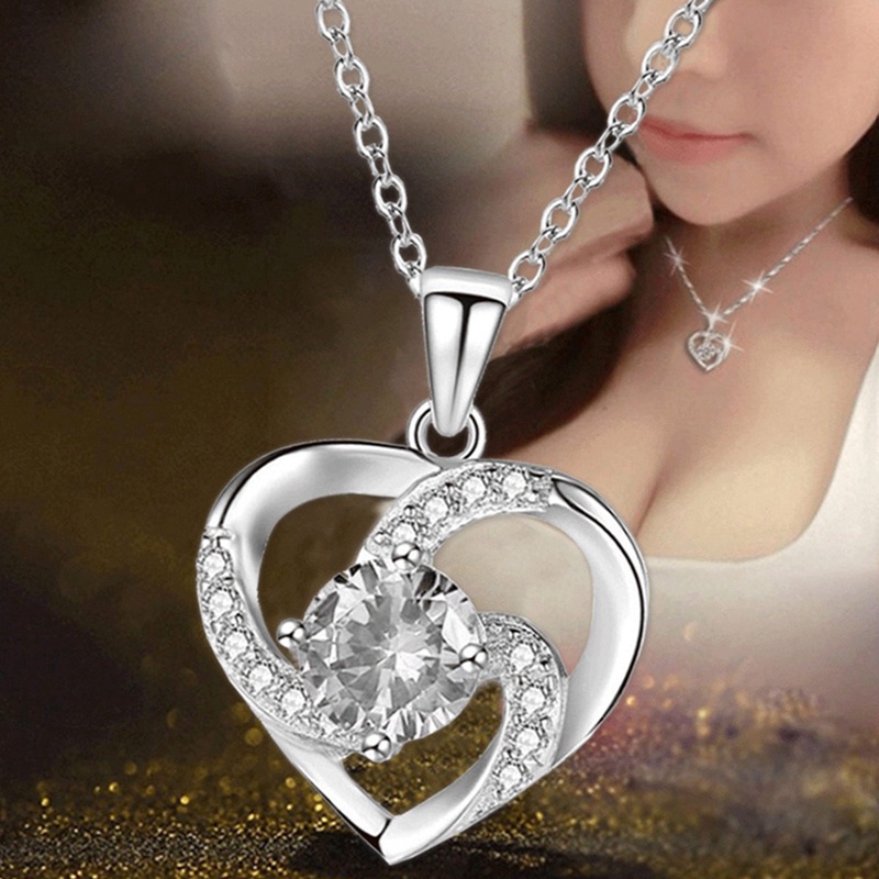 Vòng cổ Mặt Trái Tim Đính Đá Zircon Thời Trang Dành Cho Nữ
