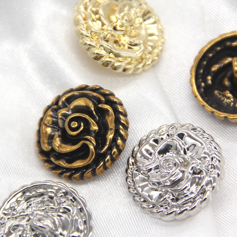 Set 6 Nút Áo Hình Hoa Hồng 15 / 18 / 20 / 23mm