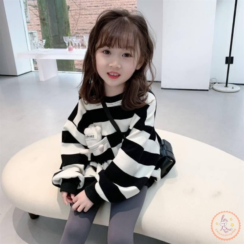 Áo Hoodie Tay Dài In Hình Gấu Hoạt Hình Dành Cho Bé Gái