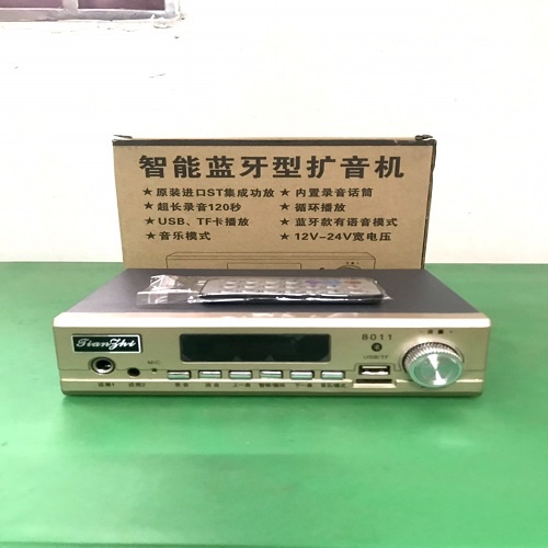 Amply mini bluetooth 8011 chạy điện 12v 24v bán hàng rong giá rẻ bình dân, chuyên đánh chim đêm, nghe nhạc