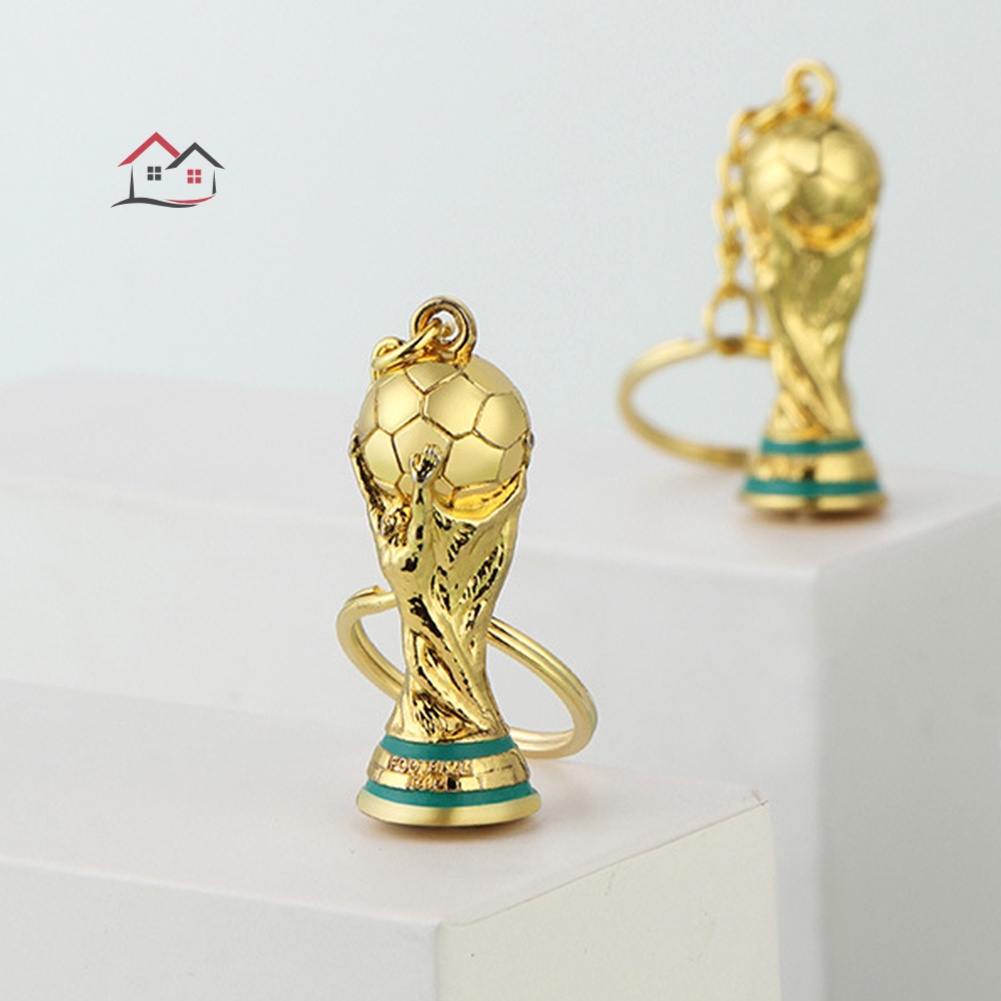 Móc Khóa Gắn Ví / Ba Lô Bằng Kim Loại Hình Quả Bóng Đá Qatar World-Cup 2022