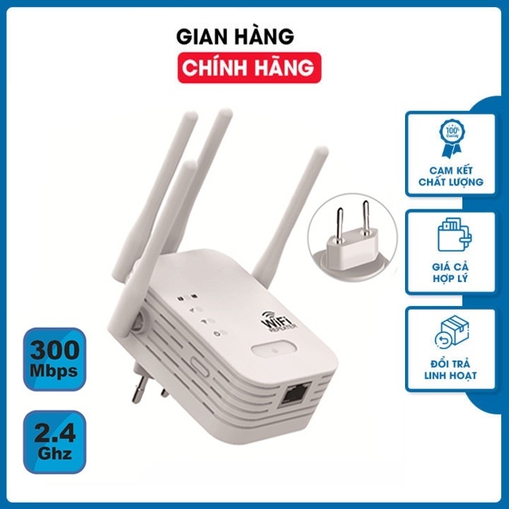 Bộ Kích Sóng Wifi 4 Râu Tốc Độ Cao 300Mbps Kiêm Router Kích Wifi Siêu Mạnh, Bộ Khuếch Đại Sóng Wifi Kết Nối Xa, Ổn Định