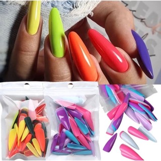 1 Hộp Móng up tay có màu nền sẵn from thang siêu dẻo siêu mỏng trong làng móng up N.P Nails
