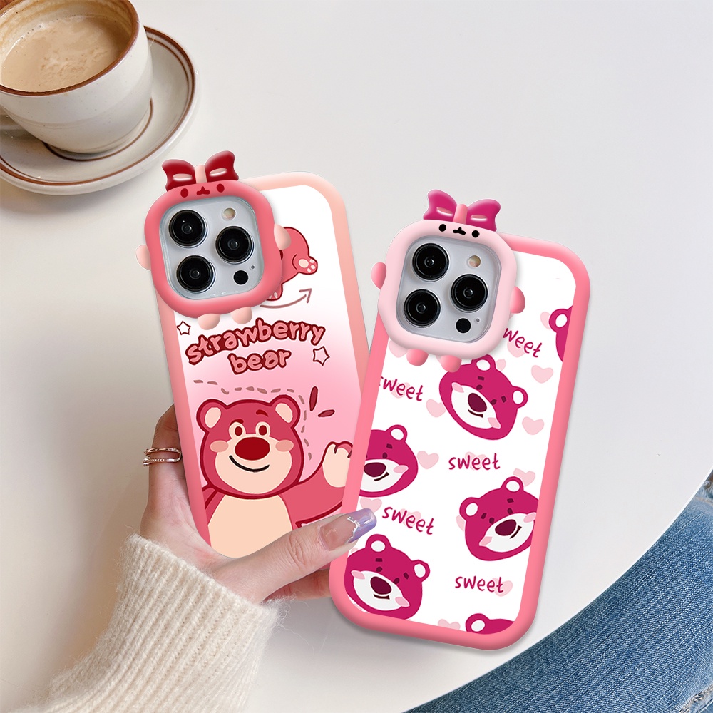 OPPO Reno 8 7 6 5 4 5F 4F SE 5G cho Ốp lưng điện thoại In Hình Cartoon Strawberry Bear