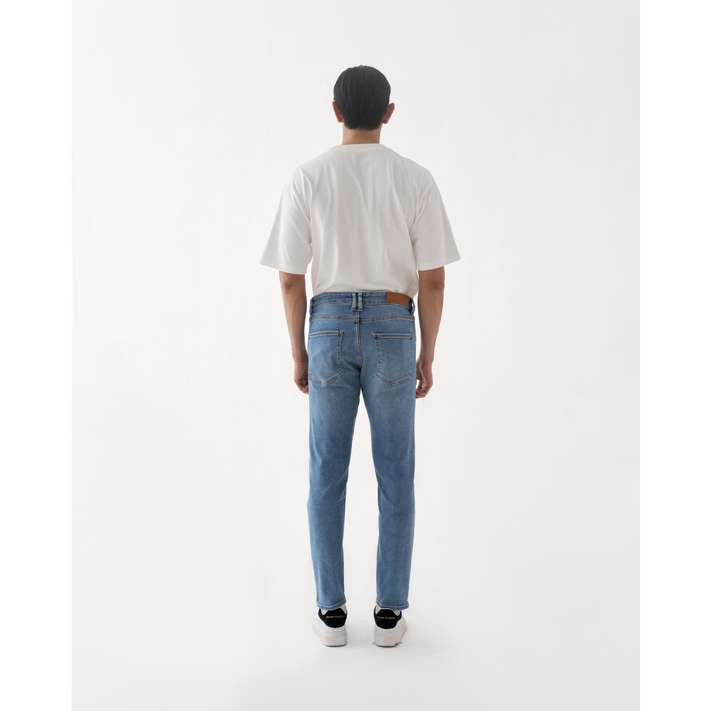 Quần jean nam xanh cao cấp MENFIT 0524 chất denim co giãn nhẹ 2 chiều, chuẩn form, thời trang