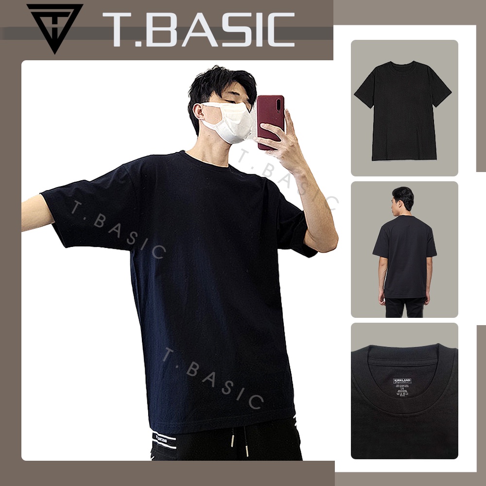 Áo thun đen Kirkland -Áo phông đen trơn chất liệu 100% cotton nam nữ unisex Oversize, thun mỹ