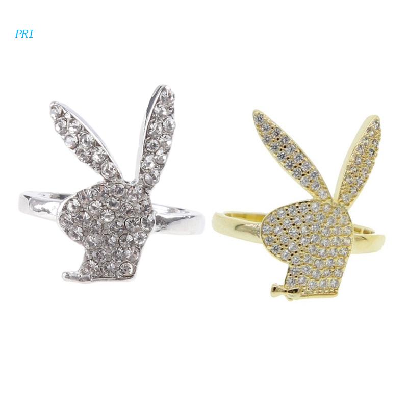 Nhẫn Mặt Hình Thỏ Cung Hoàng Đạo Bằng Đồng Đính Đá Zircon Làm Quà Tặng Tốt Nhất