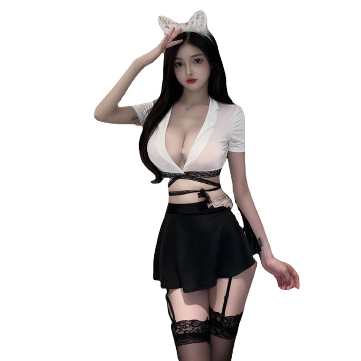 Cosplay hóa trang cô thư kí buộc dây eo sexy công sở full phụ kiện và tất quyến rũ gợi cảm | BigBuy360 - bigbuy360.vn