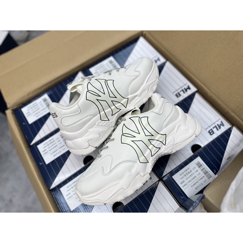Giày MLB Big Ball Chunky, chữ NY trắng new full box