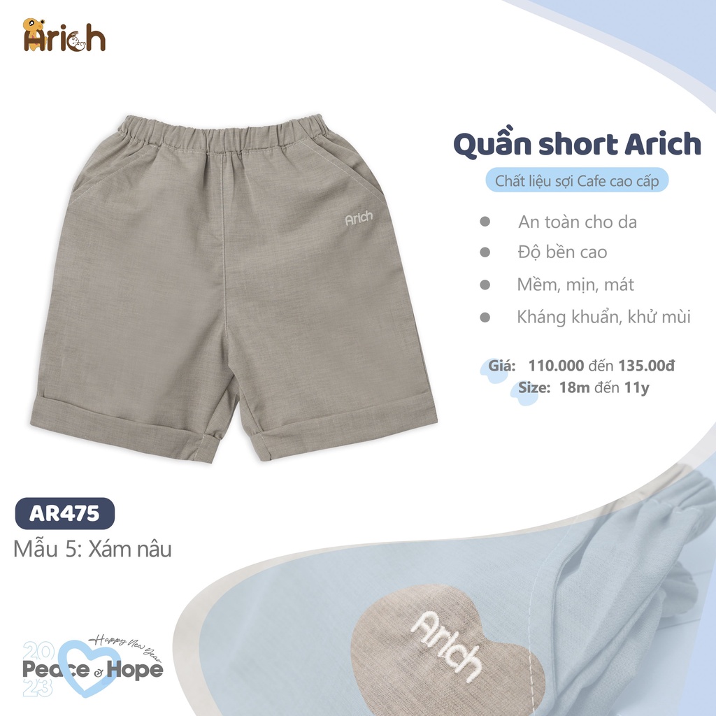 Quần short chất liệu cà phê (chỉ còn đen size 6-7y)