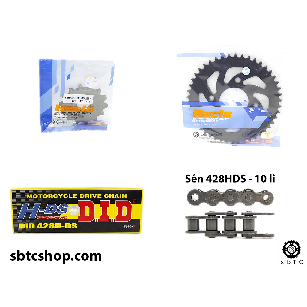 NSD Nhông dĩa RECTO sên DID đen 10 li ly Brixton chính hãng Thái Lan