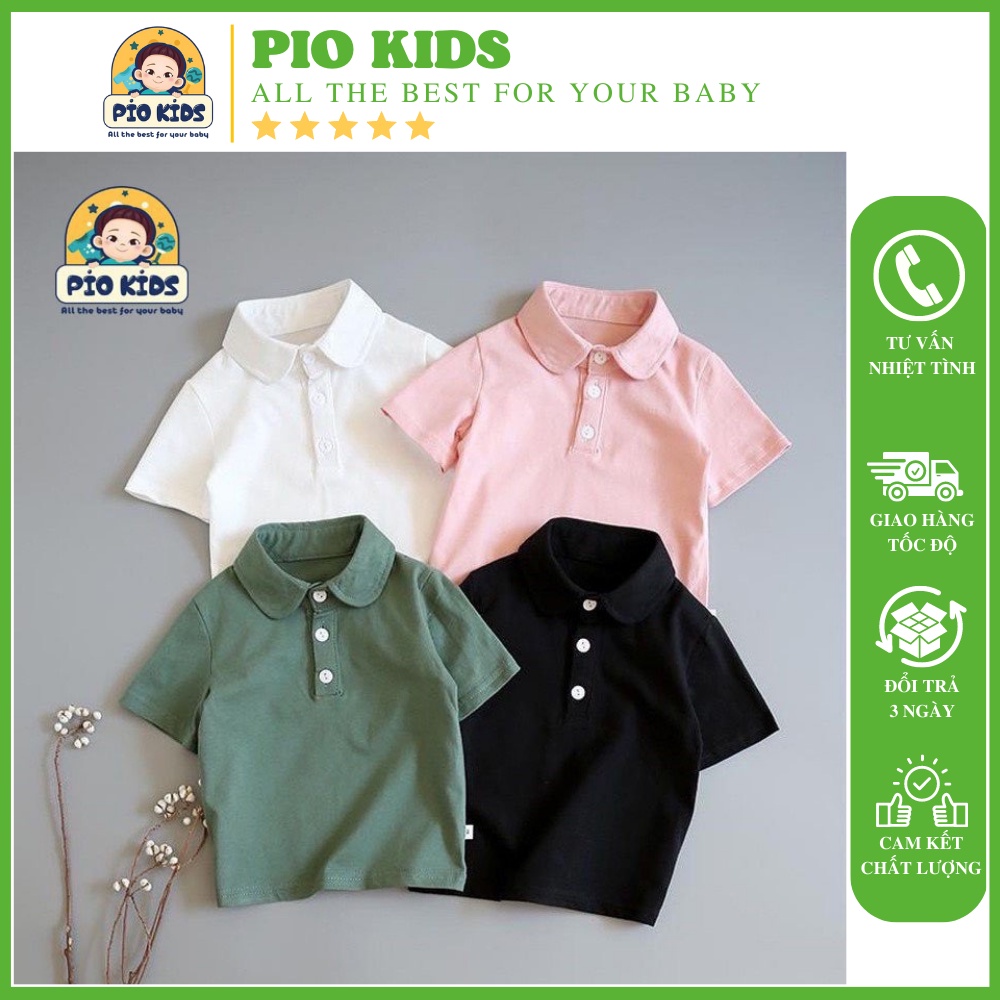 Áo thun Polo cao cấp bé trai/bé gái PiOKids dành cho bé từ 9kg -27kg (BST_AC_01)