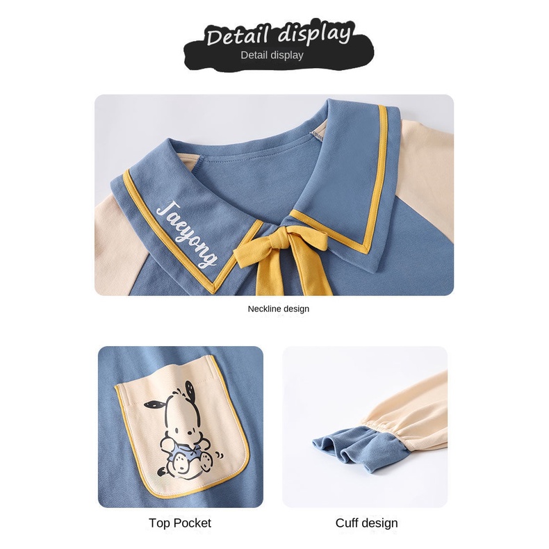 Bộ Đồ Ngủ Tay Dài Chất Liệu Cotton Nguyên Chất In Họa Tiết Hoạt Hình Dễ Thương Thời Trang Cho Nữ