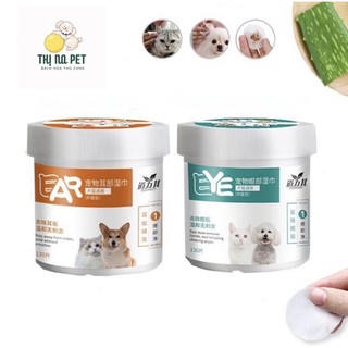 Khăn ướt lau mắt cho chó mèo - khăn ướt lau tai cho chó mèo chiết xuất từ lô hội