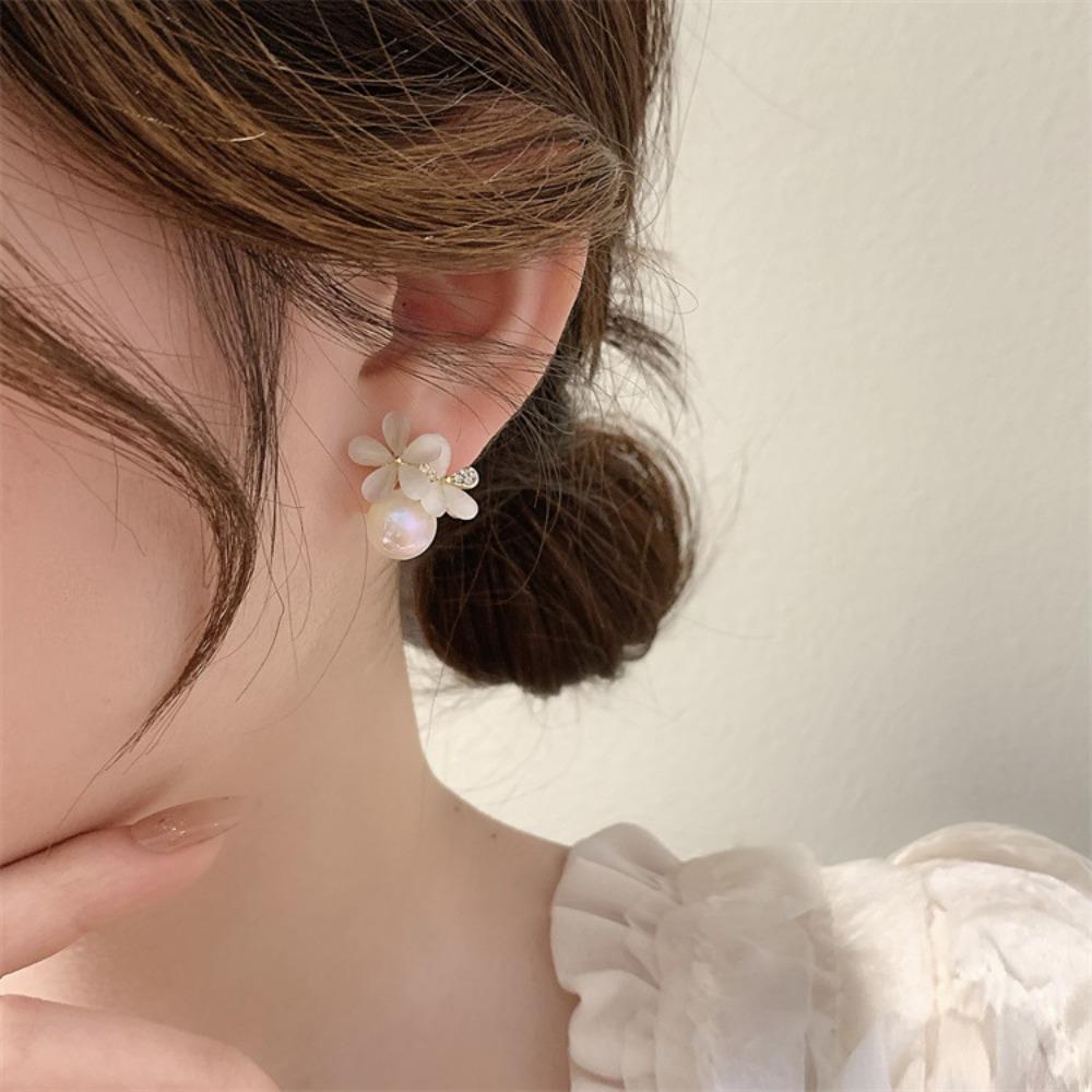 Bông Tai Hình Hoa Cymophane Hai Chiều Phong Cách Vintage Sang Trọng Cho Nữ