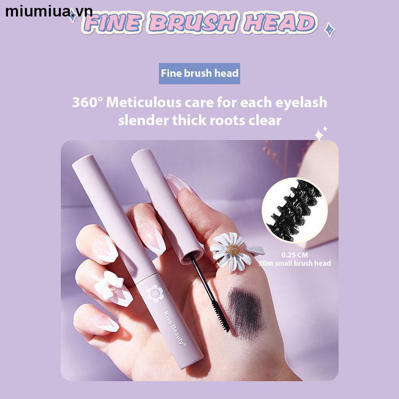 miumiuaMascara KissBeauty đầu cọ nhỏ trang điểm uốn cong lông mi chống nước chống mồ hôi không lem