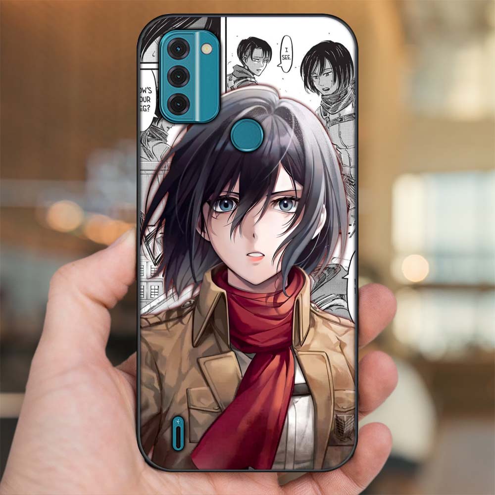 Ốp lưng Nokia C31 viền đen in hình Mikasa Ackerman Attack On Titan