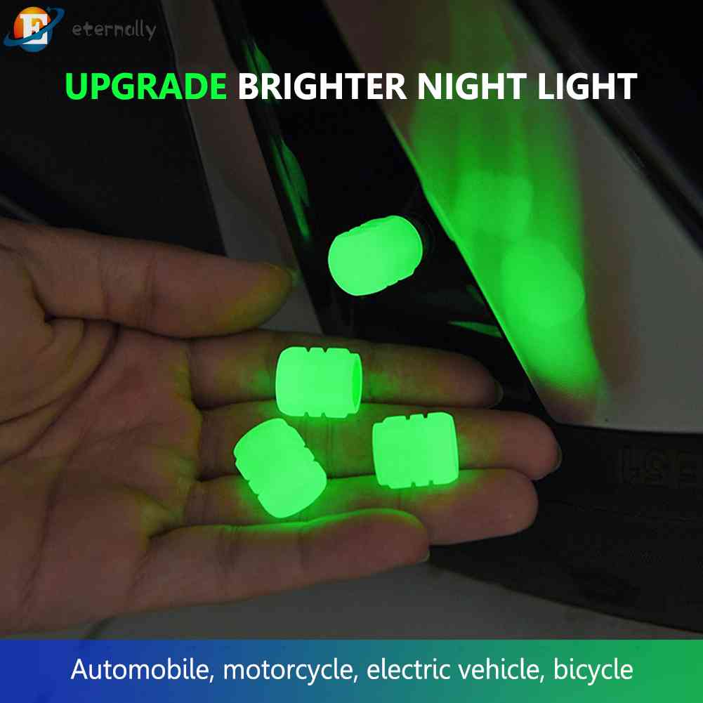 Set 4 Vỏ Bọc Van Schrader Dạ Quang Cho Xe Máy / Xe Đạp