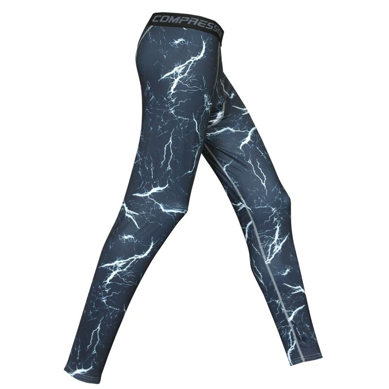 Quần Legging Tập Thể Thao Họa Tiết Rằn Ri Mau Khô Thời Trang Cho Nam