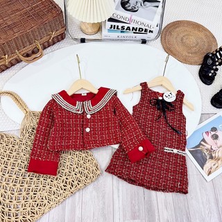 váy dạ nơ mặc tết cho bé