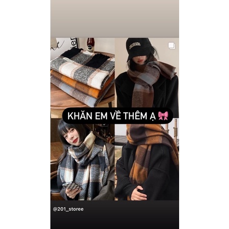 Khăn len dạ quàng cổ nam nữ mùa đông phong cách Hàn