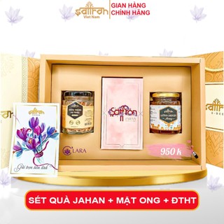 Set quà tặng nhụy hoa nghệ tây Saffron Jahan 1G + Đông trùng hạ thảo + Mật ong Saffron đông trùng hạ thảo