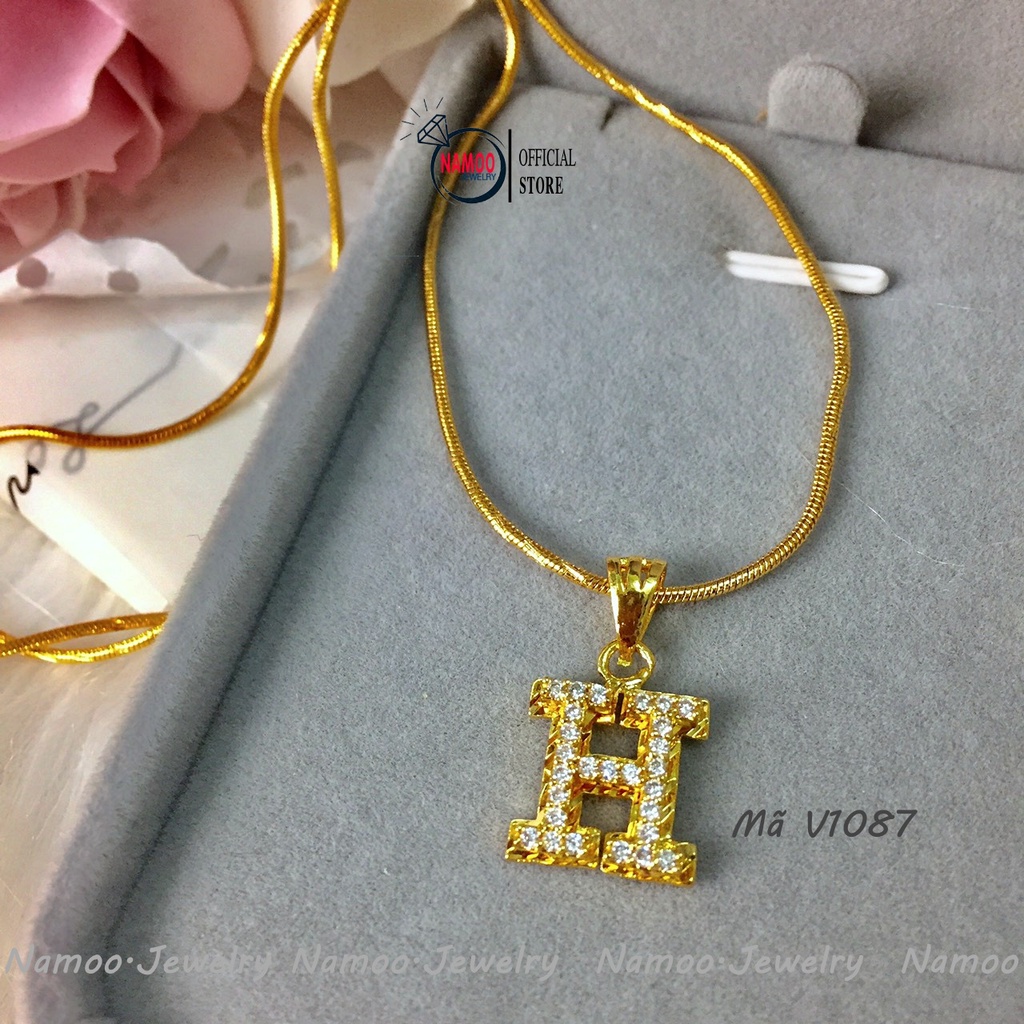 Dây Chuyền V1087 Mang Phong Cách Thời Trang Trẻ Trung Cá Tính , Mặt Đính Đá Tinh Xảo Namoo Jewelry