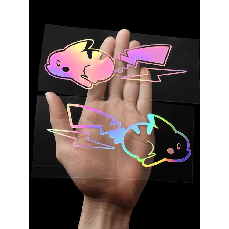 Miếng Dán Trang Trí Xe Hơi / Mũ Bảo Hiểm Họa Tiết Hoạt Hình Pikachu Nhiều Màu Thay Đổi Được