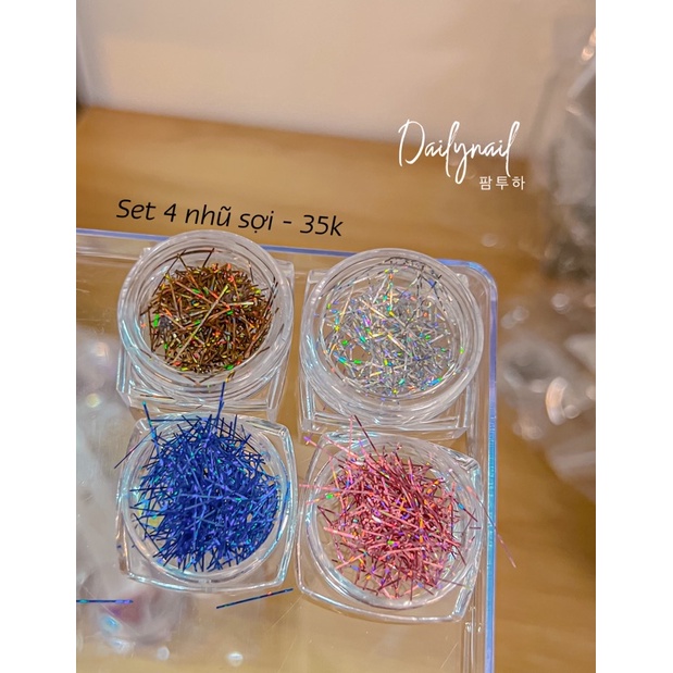 Set phụ kiện nhũ sợi dailynail ẩn móng