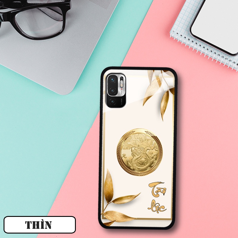 Ốp lưng kính 12 con giáp cho Xiaomi Redmi Note 10-5G