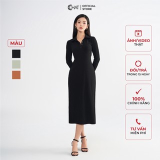 Đầm Nữ 𝐂𝐂𝐇𝐀𝐓 Cổ Đức Không Chân Chất Thun Cao Cấp 22VDC2021AT