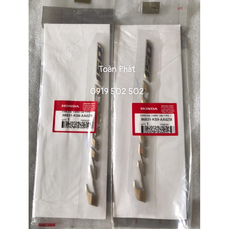 TEM CHỮ NỔI VARIO 150 MÀU VÀNG - TEM VARIO - 86831K59AA0ZB - VARIO 150 2019 CHÍNH HÃNG HONDA INDONES