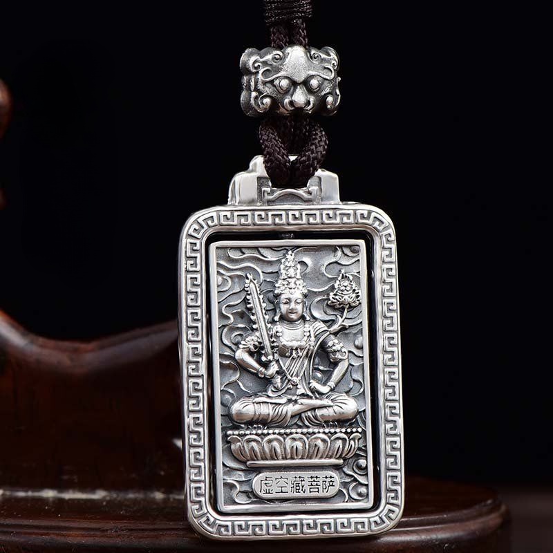Dây Chuyền Bạc Mặt Phật Cung Hoàng Đạo Xoay Được Cho Nam