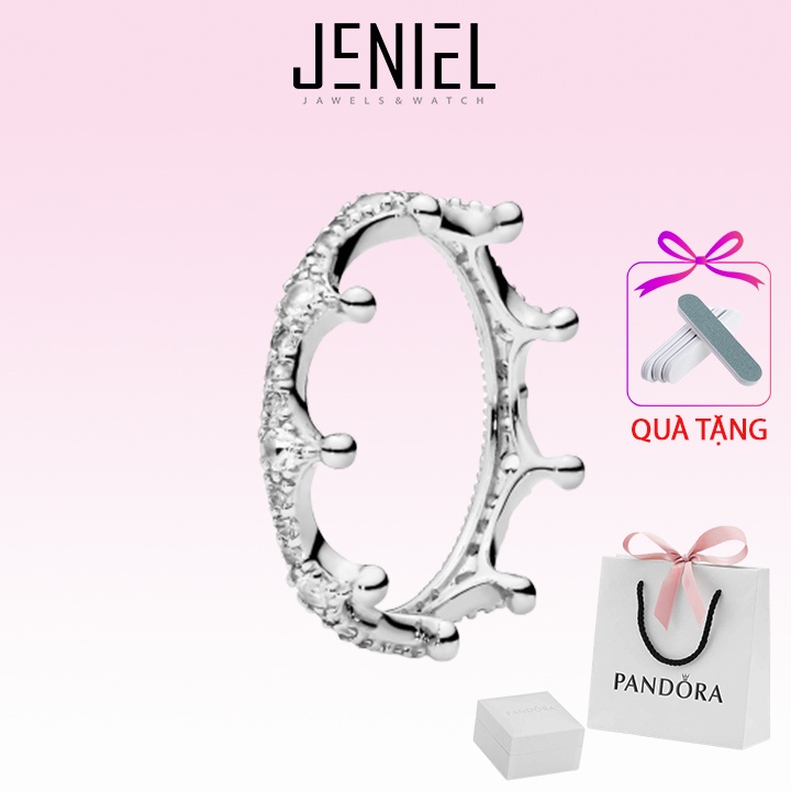 Nhẫn Pandora Clear Sparkling Crown Ring hình vương miện đính đá Cubic Zirconia
