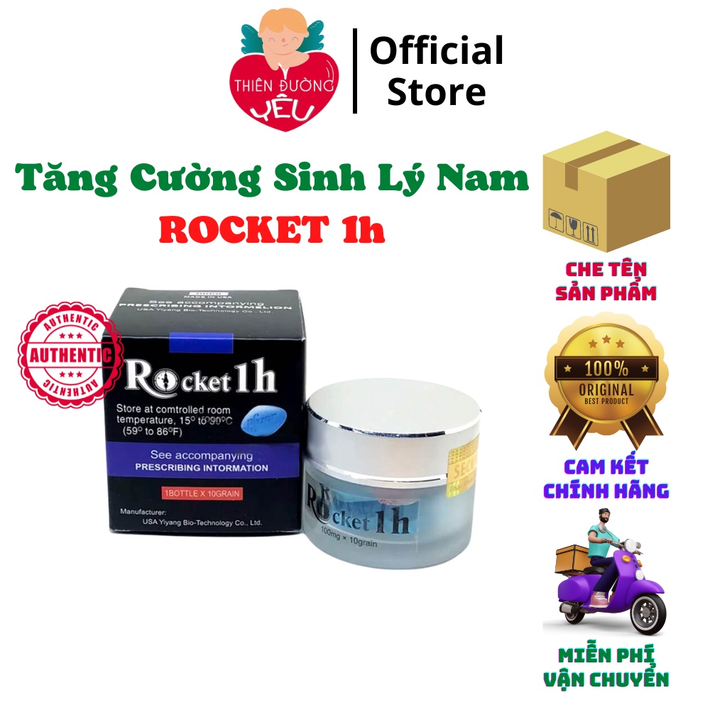 Tăng Cường Sinh Lý Nam ROCKET 1h, Kéo Dài Cuộc Yêu - Hộp 10 viên [ Cam Kết - Chính Hãng - USA - 100% ]