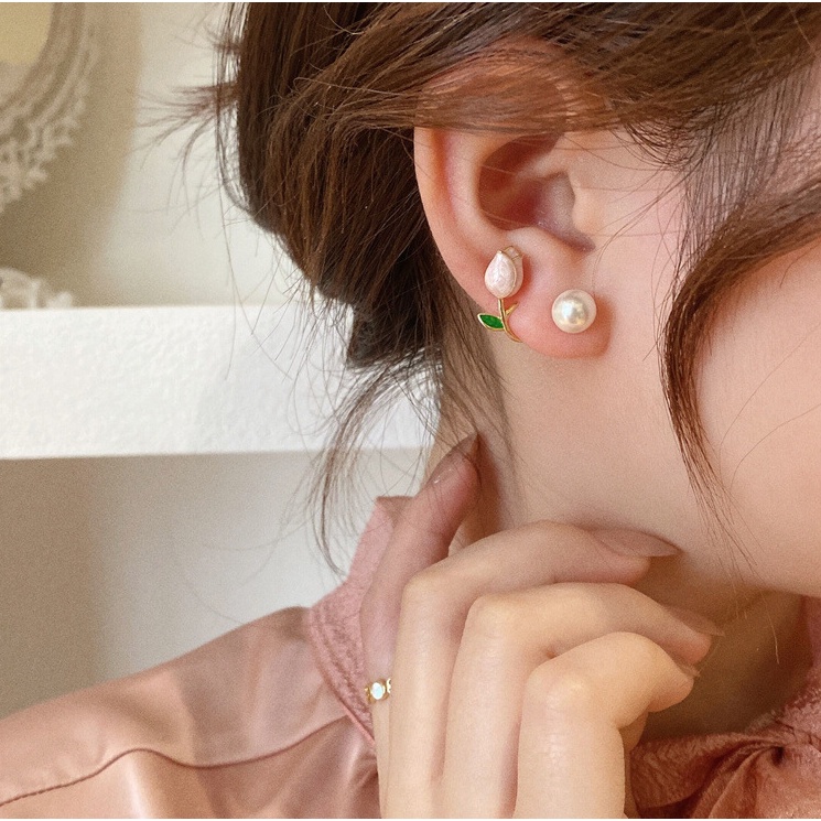 📛 RẺ VÔ ĐỊCH 📛 Bông tai hoa tuylip uốn ngọc xinh xắn hot trend phong cách hàn quốc