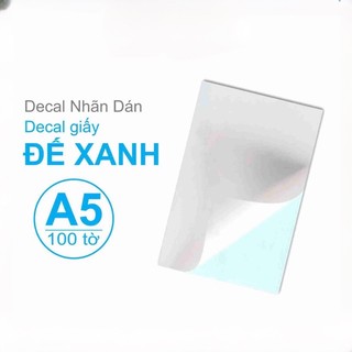 Giấy Decal khổ A5 đế xanh