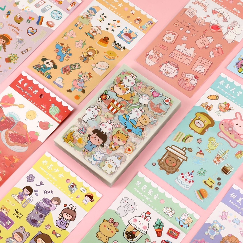 Set 6 tấm Sticker bóng kính siêu đẹp