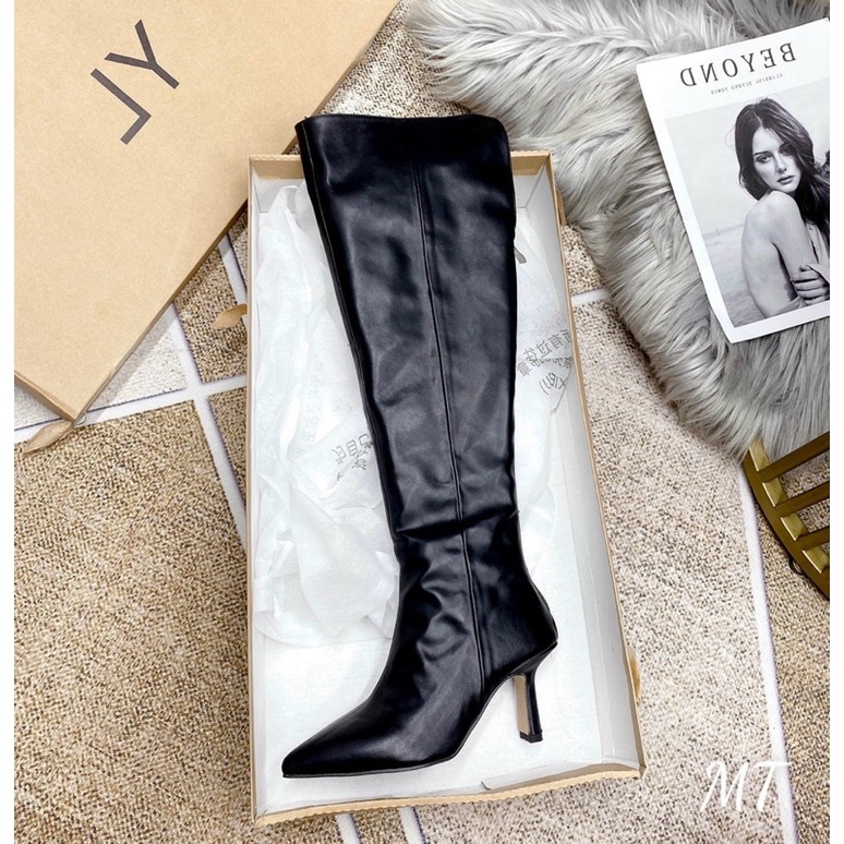 Boot đùi cao gót Mai Phương Bùi xẻ khoá sau 7p fullbox