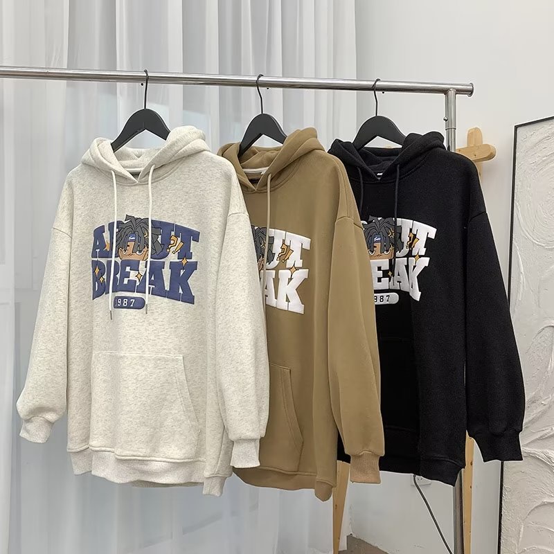 Áo hoodie In Chữ Phong Cách hip hop Đường Phố Hàn Quốc Thời Trang Mùa Đông Dành Cho Nam