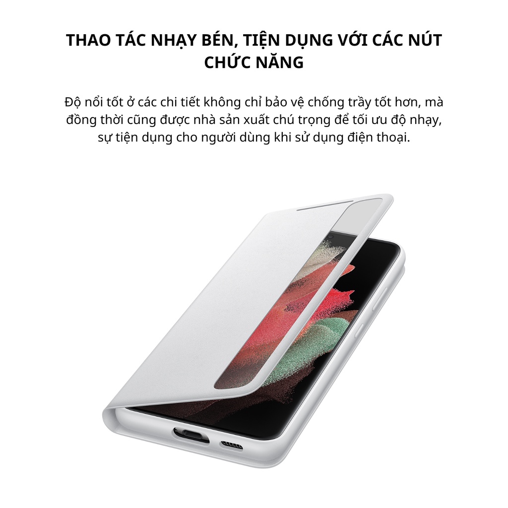 Ốp Bao da Smart Clear View Cover dành cho Galaxy S21 Ultra