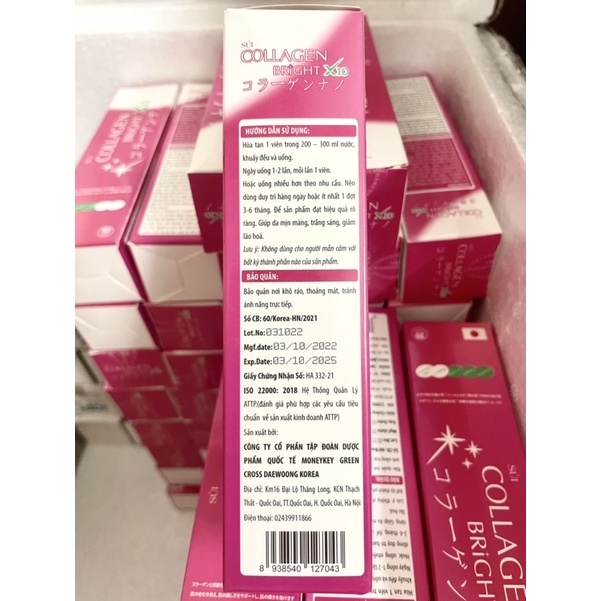 Viên Sủi Trắng Sáng Da Collagen Bright X10 Hộp 20 Viên