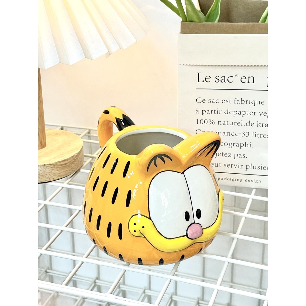 Cốc Uống Nước Bằng Sứ Hình Mèo garfield 3d Ba Chiều Dễ Thương Nhỏ Gọn Dành Cho Trang Trí Văn Phòng / Gia Đình 2023