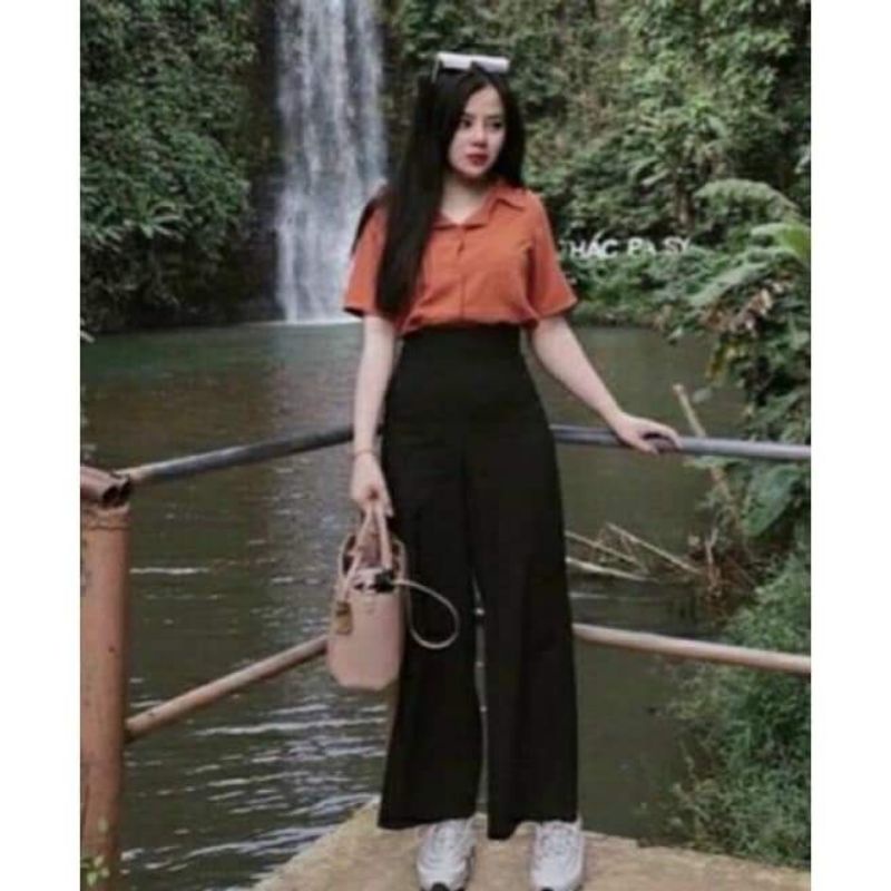 Quần dài ống suông phía sau lưng thun bigsize 60-95kg